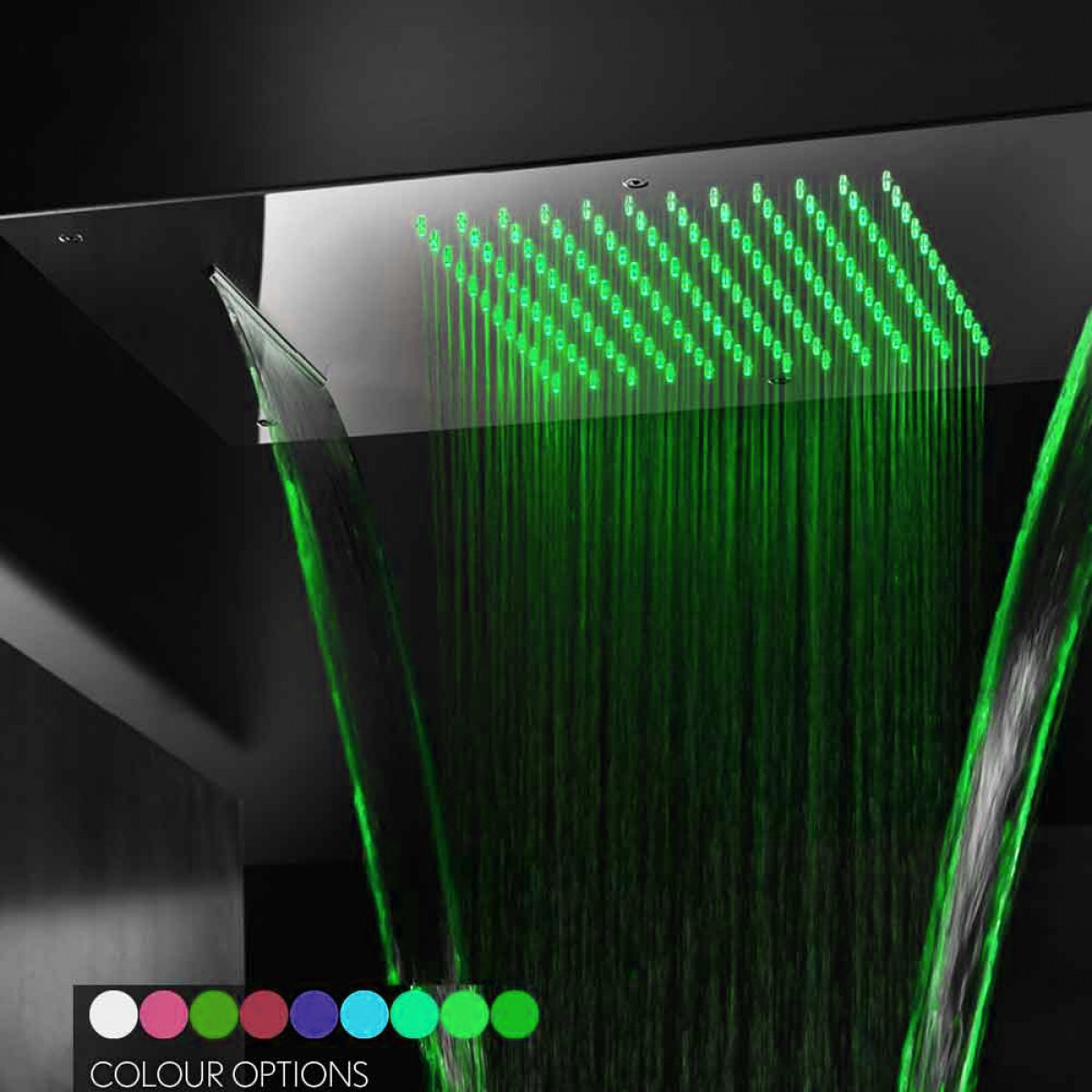 Nariman Recessed Color Changing Water Powered Led Shower with Adjustable Body Jets