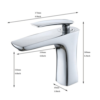 Rimini Single Handle Deck Mounted Bathroom Sink Faucet