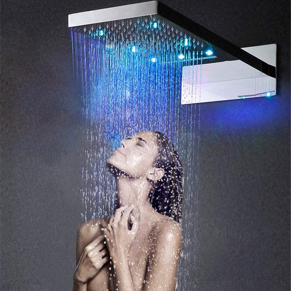 Romo 22" Contemporary RGB Multi Color Water Powered Led Shower Head