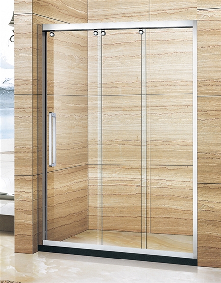 Single Door Aluminium Framed 3 Panel Square Shape Sliding Shower Door