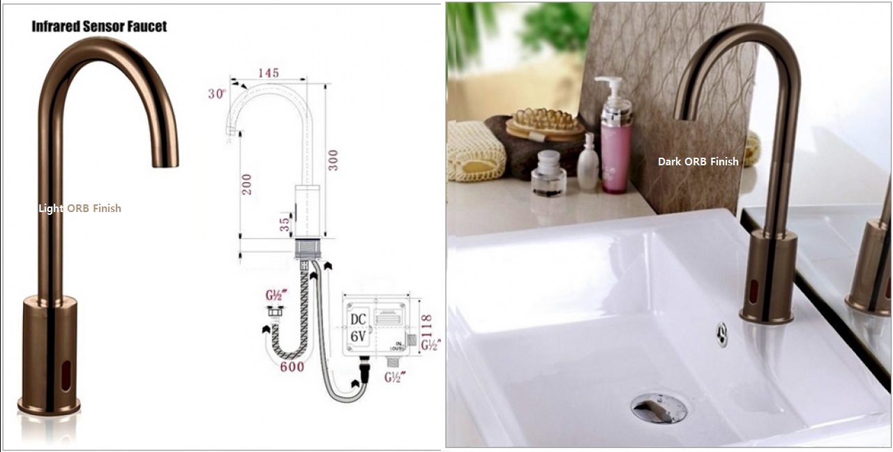 Oil Rubbed Bronze Commercial Automatic Sensor Faucet