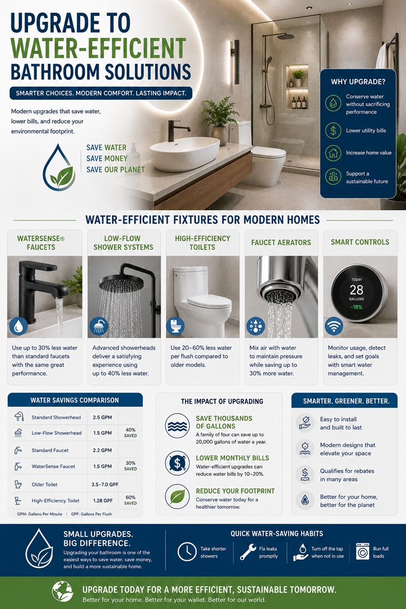 Upgrade to water-efficient bathroom solutions