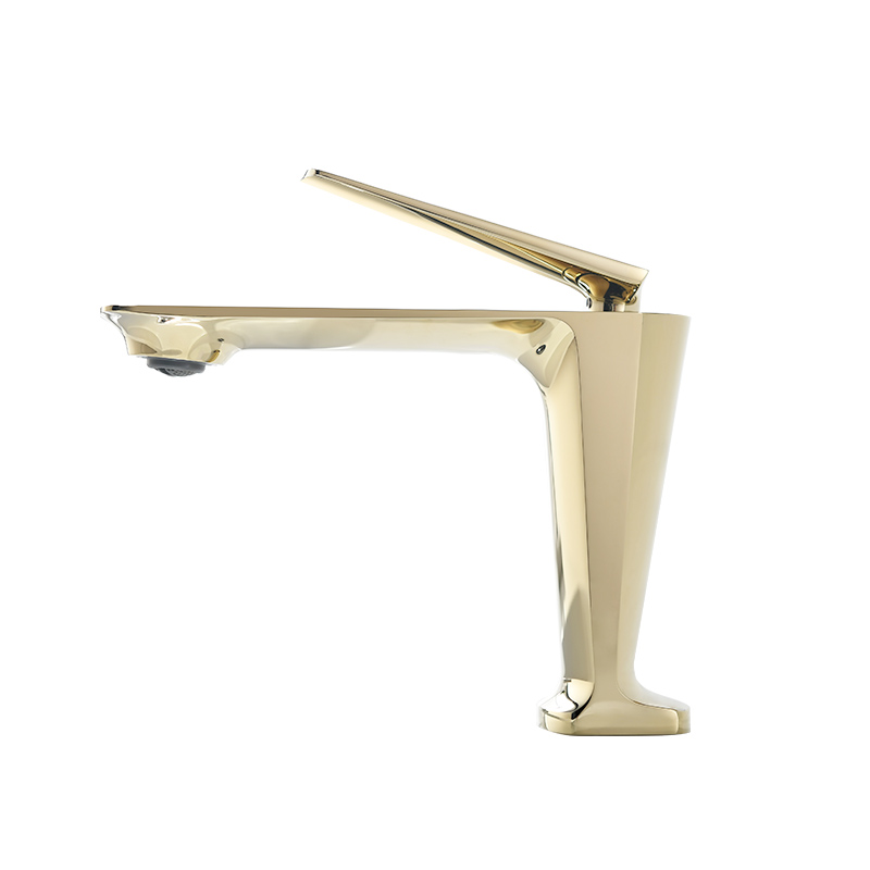 Verona Deck Mount Brushed Gold Finish Single Lever Sink Faucet Mixer
