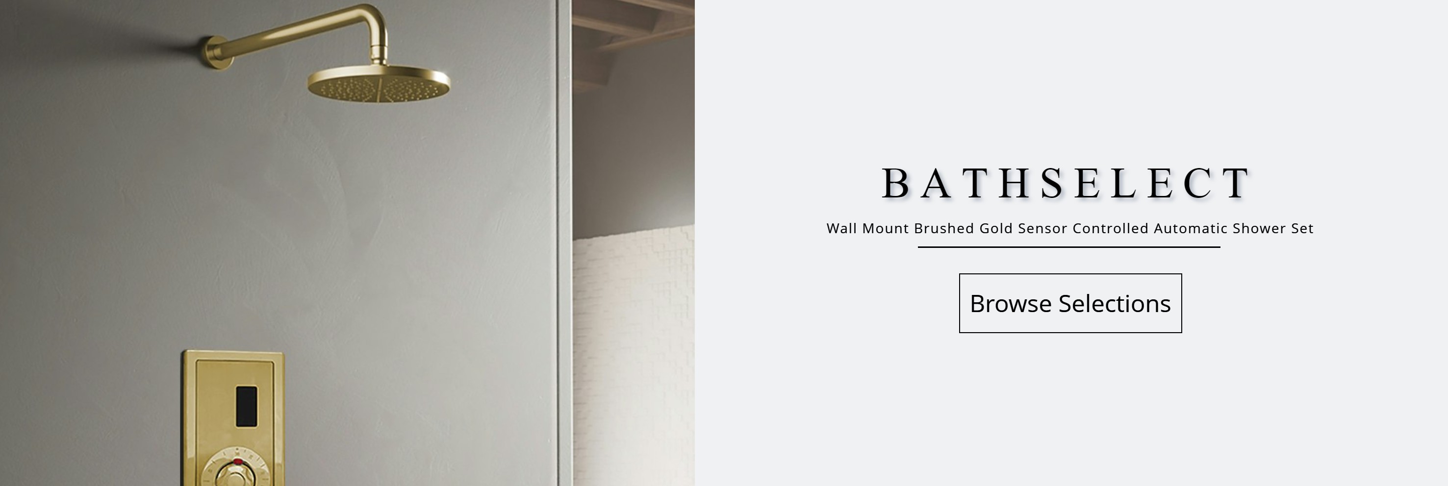 Wall Mount Brushed Gold Sensor Controlled Automatic Shower Set