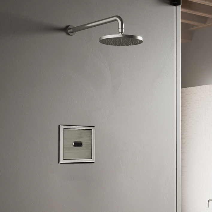 Wall Mount Brushed Nickel Sensor Controlled Automatic Shower Set