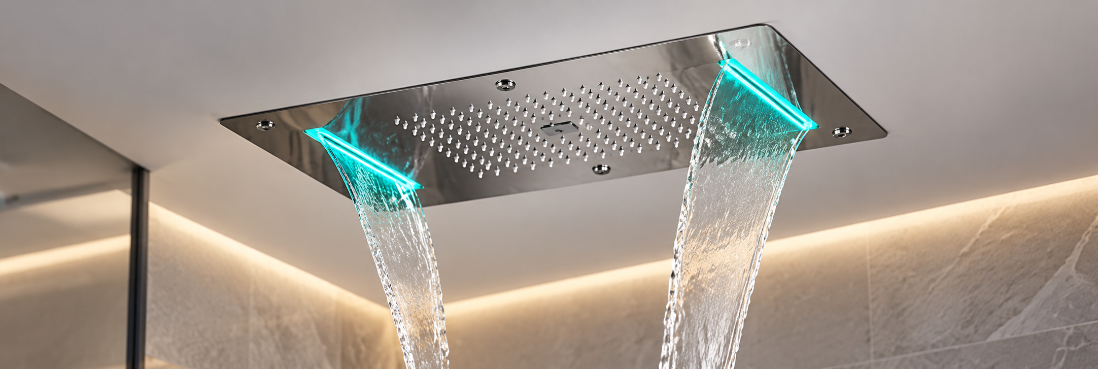 BathSelect LED shower heads for modern luxury bathrooms