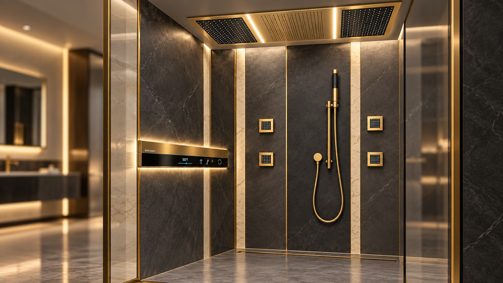 Large rainfall shower heads for luxury hotels resorts and hospitality bathrooms