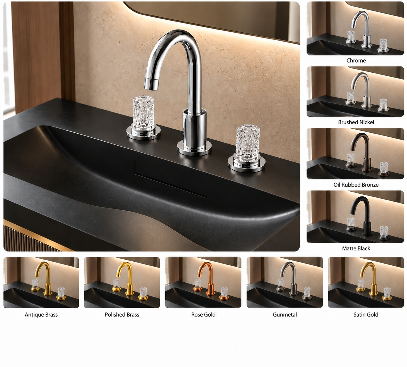 BathSelect Vynex Chrome two-handle deck-mounted bathroom faucet BS20192CH