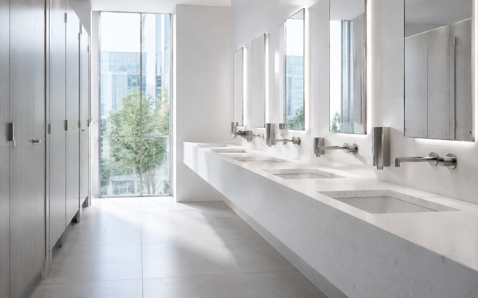 BathSelect commercial touchless faucet specification for a modern restroom project
