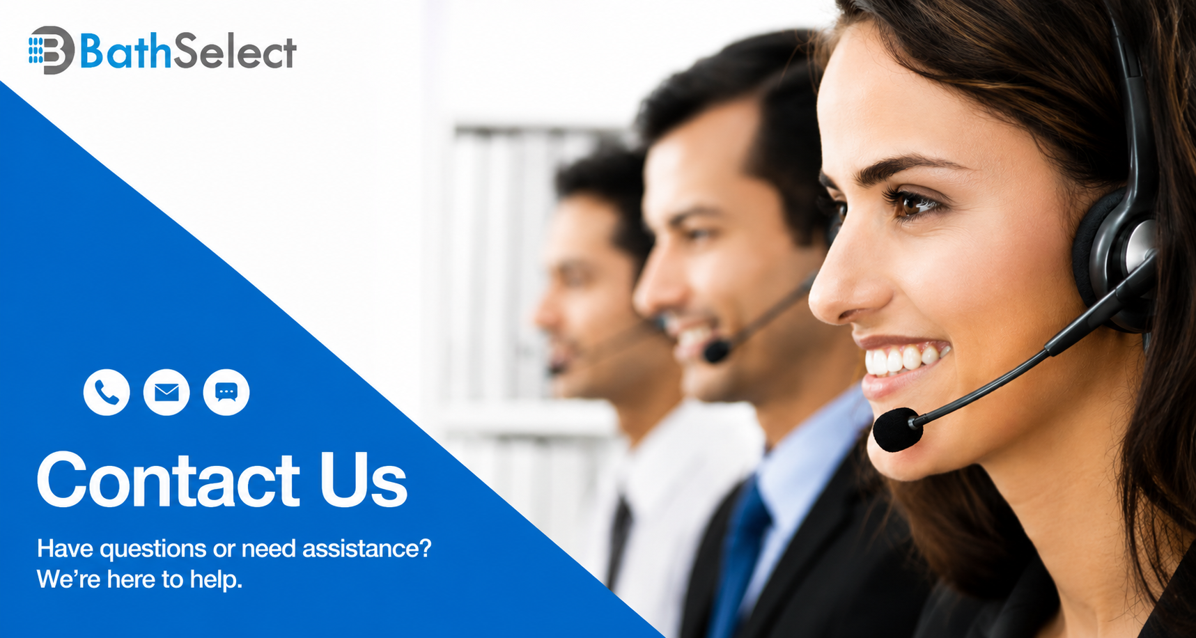BathSelect customer support for luxury bathroom fixtures and shower systems