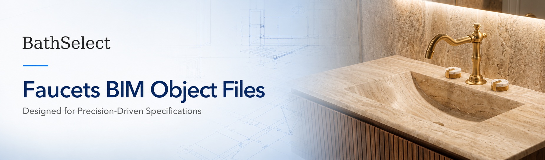 BathSelect luxury faucet with BIM object files for precision-driven architectural and engineering specifications