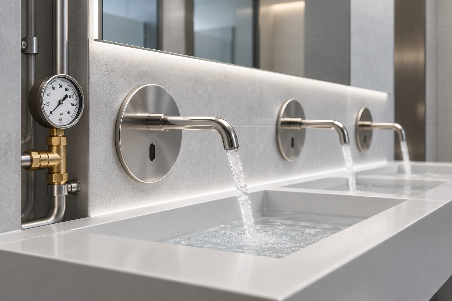 Bathroom fixture flow pressure and hydraulic demand performance planning