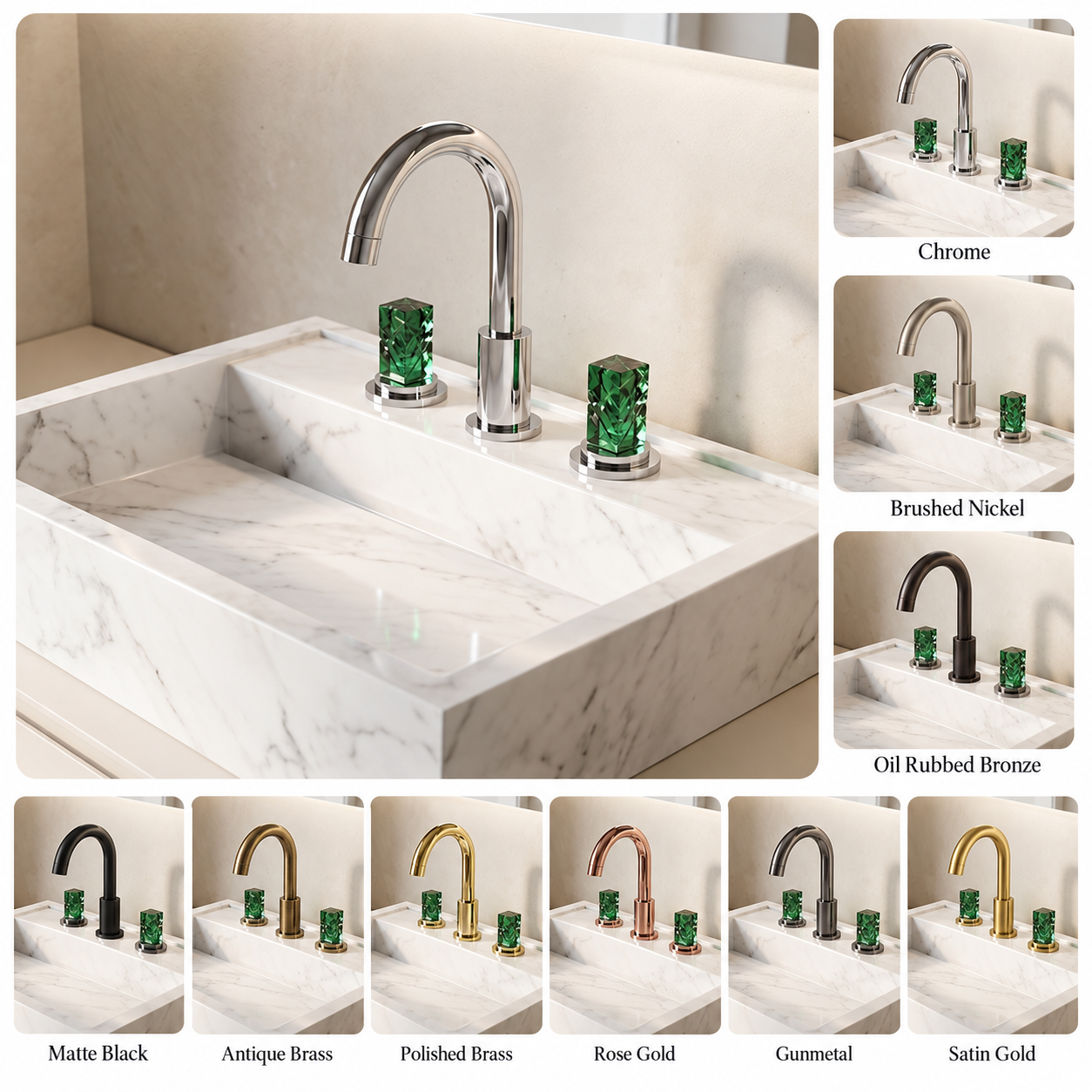BathSelect TwinElysia Chrome thermostatic dual-handle bathroom faucet BS20193CH