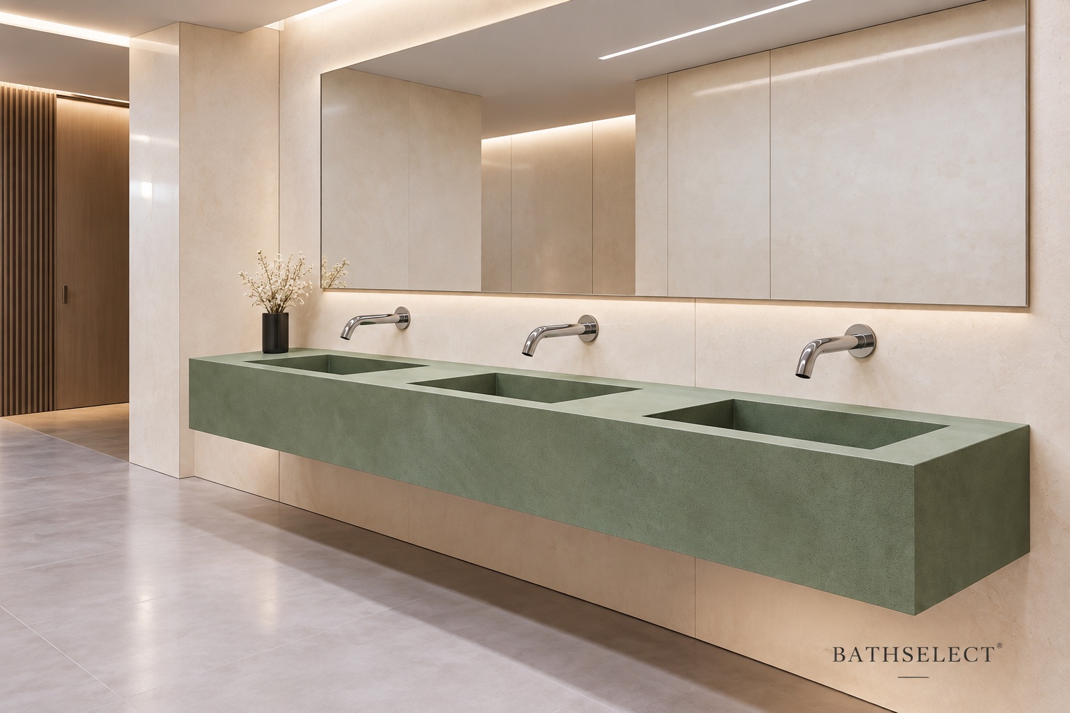 Hotel guestroom vanities and sinks