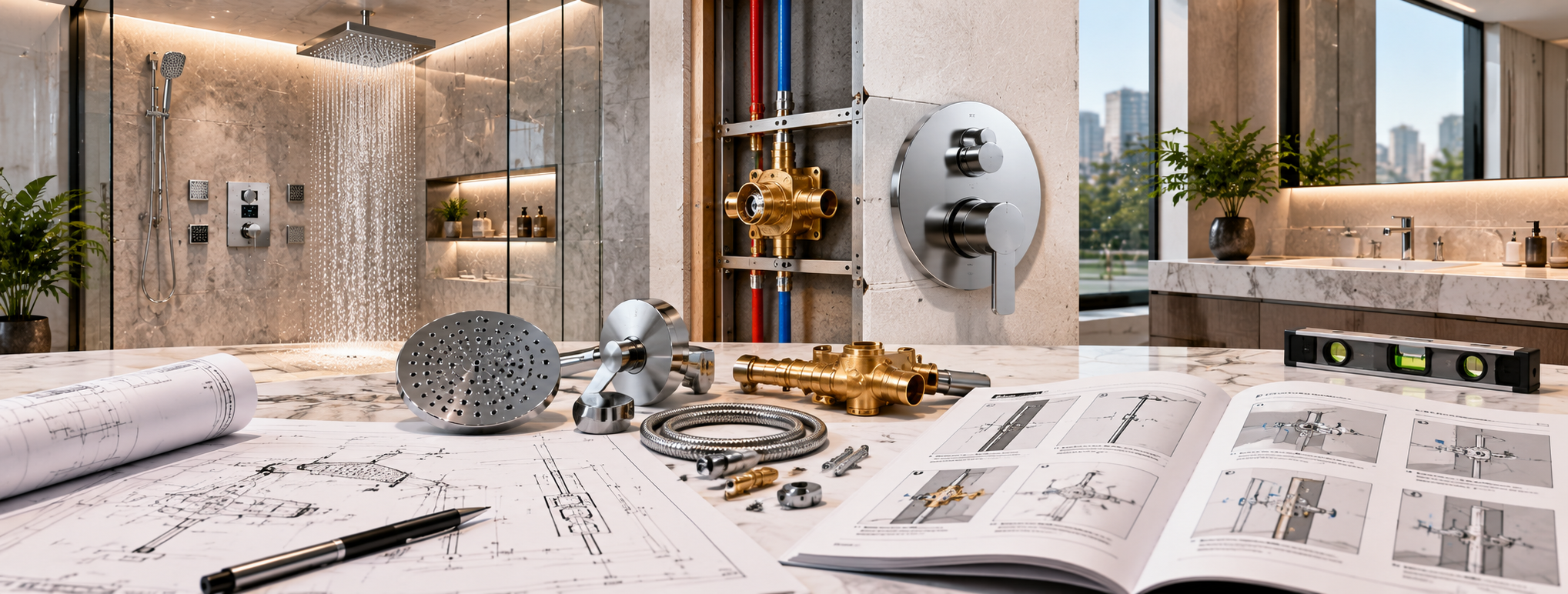 BathSelect bathroom fixture installation planning and technical instructions for architects and designers