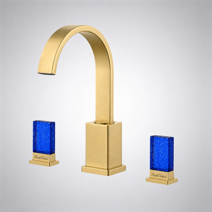 BathSelect Opal brushed gold crystal handle bathroom faucet