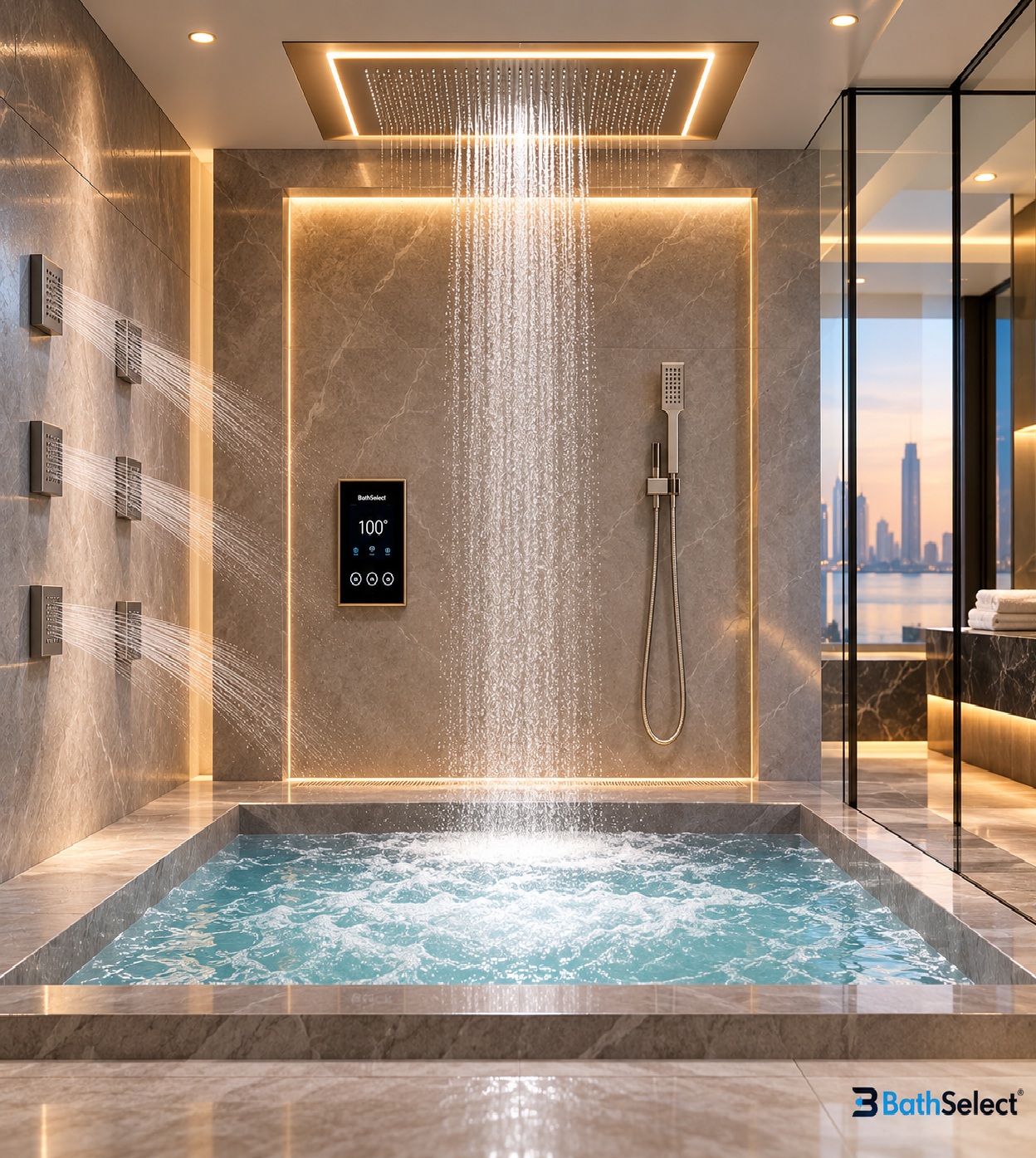 BathSelect smart shower system for luxury hospitality bathrooms
