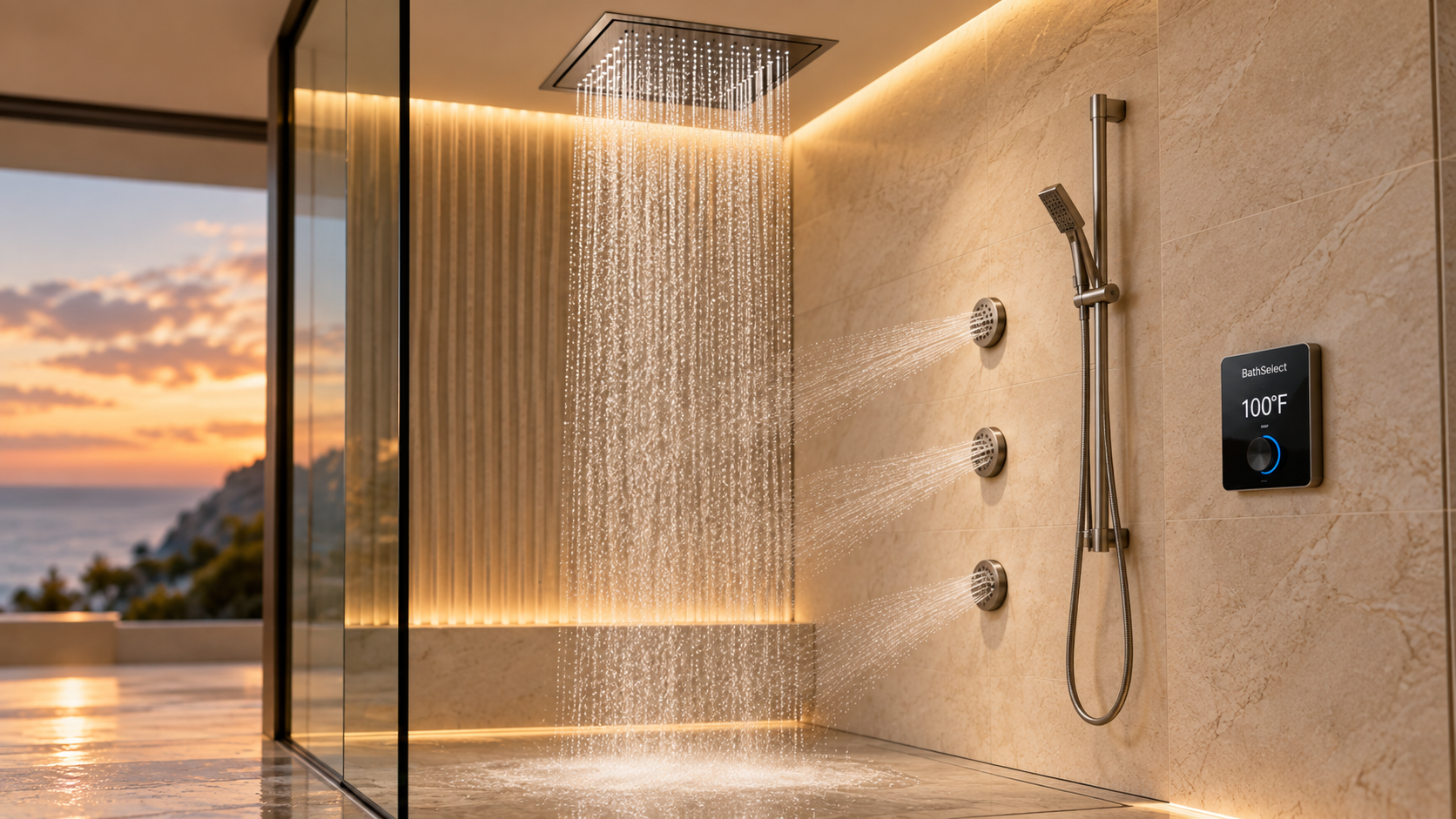 Exposed shower systems for architects designers developers and contractors