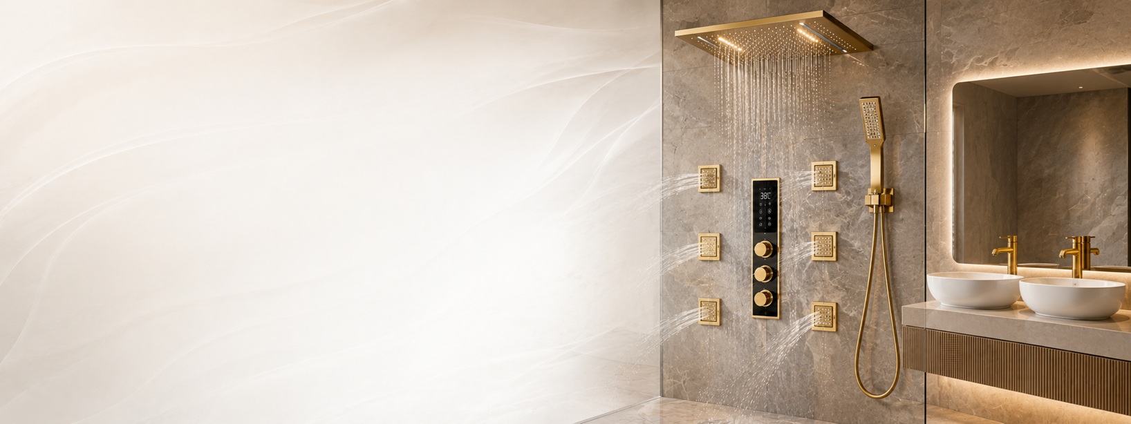 BathSelect coordinated luxury shower system prepared for residential and hospitality project selection