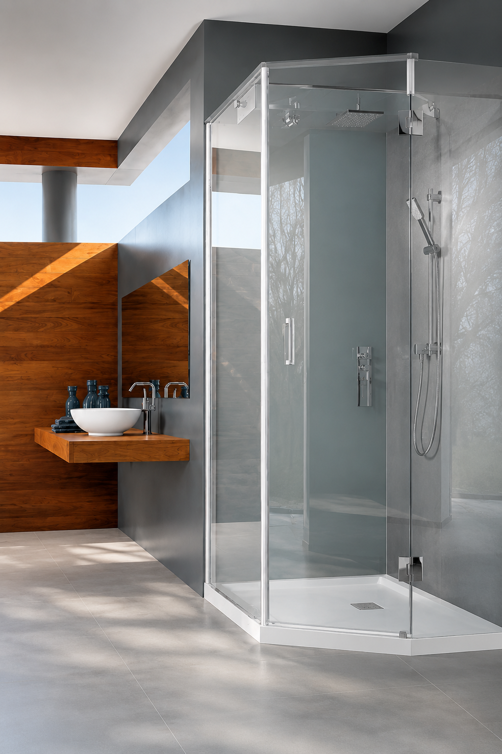 Modern BathSelect bathroom shower interior for customer and product support