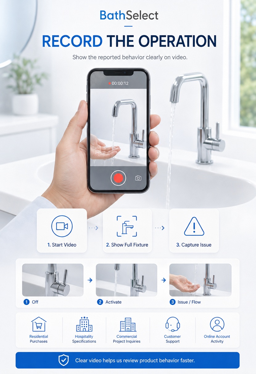 BathSelect touchless faucet operating video documentation