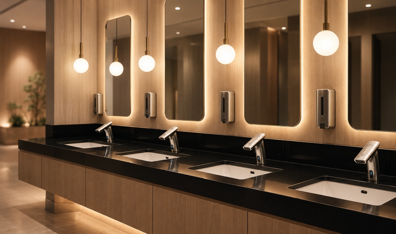 User-centered fixture product insight with minimalist commercial interior planning