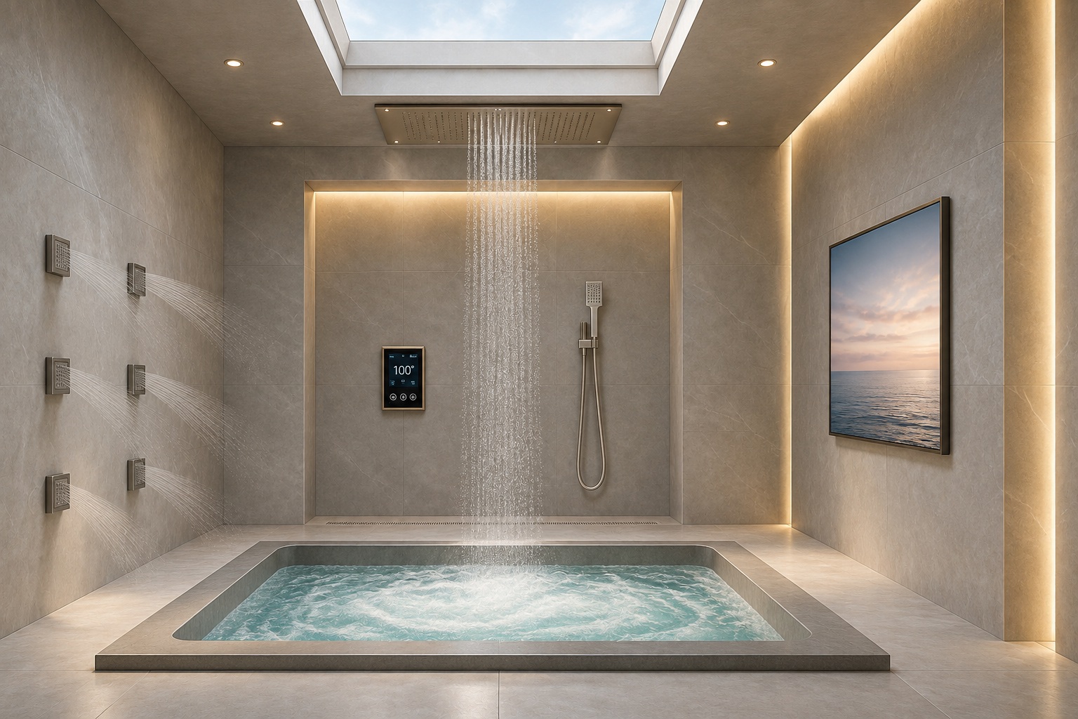 BathSelect spa and wellness shower system finish coordination