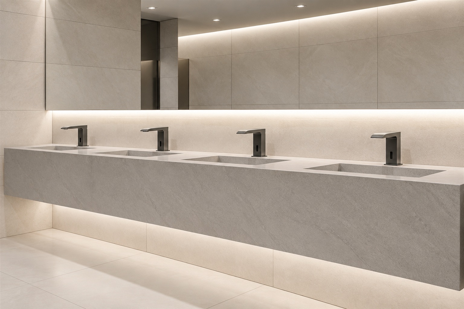 BathSelect touchless handwashing sets with coordinated sensor faucets and automatic soap dispensers
