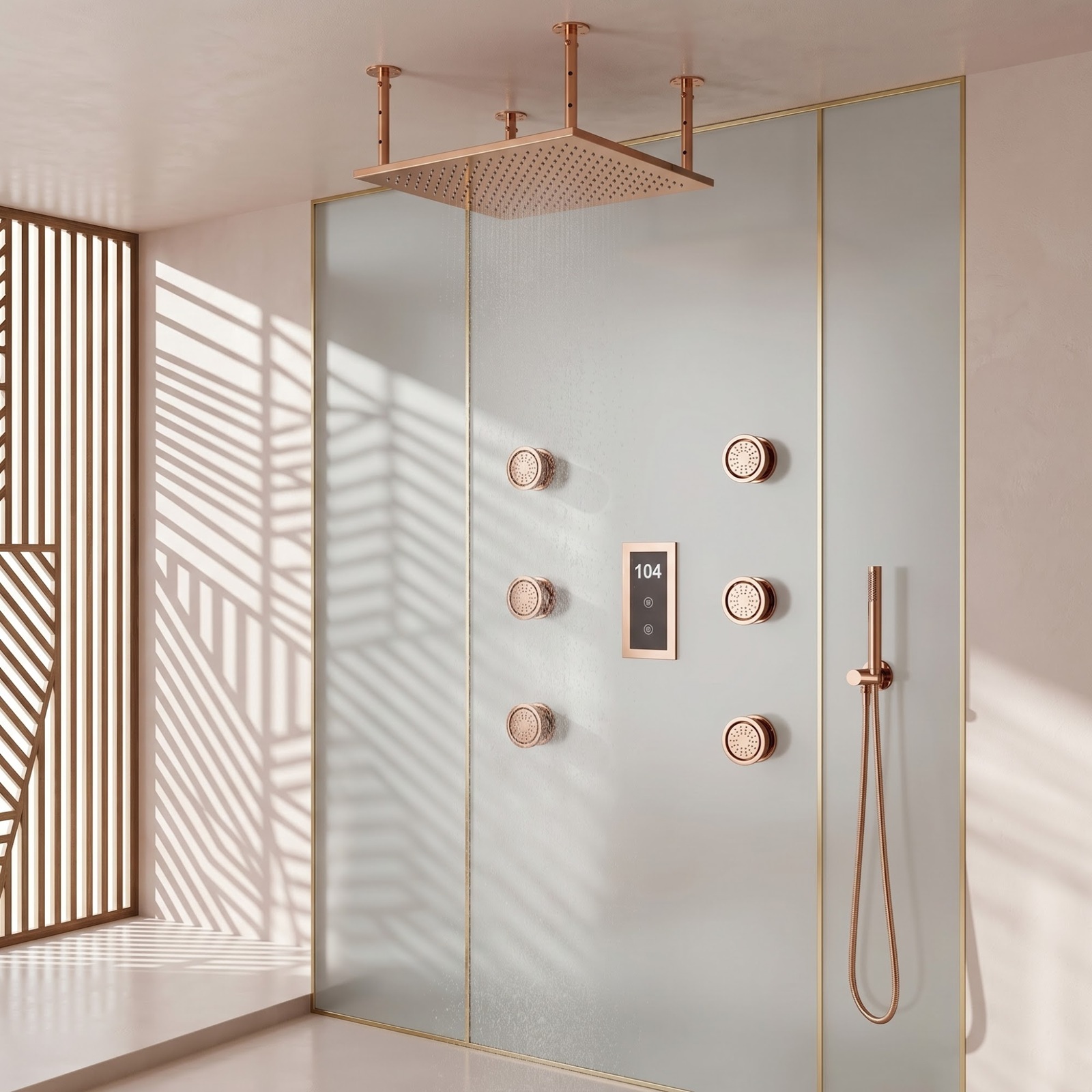 Luxury hotel and resort shower systems