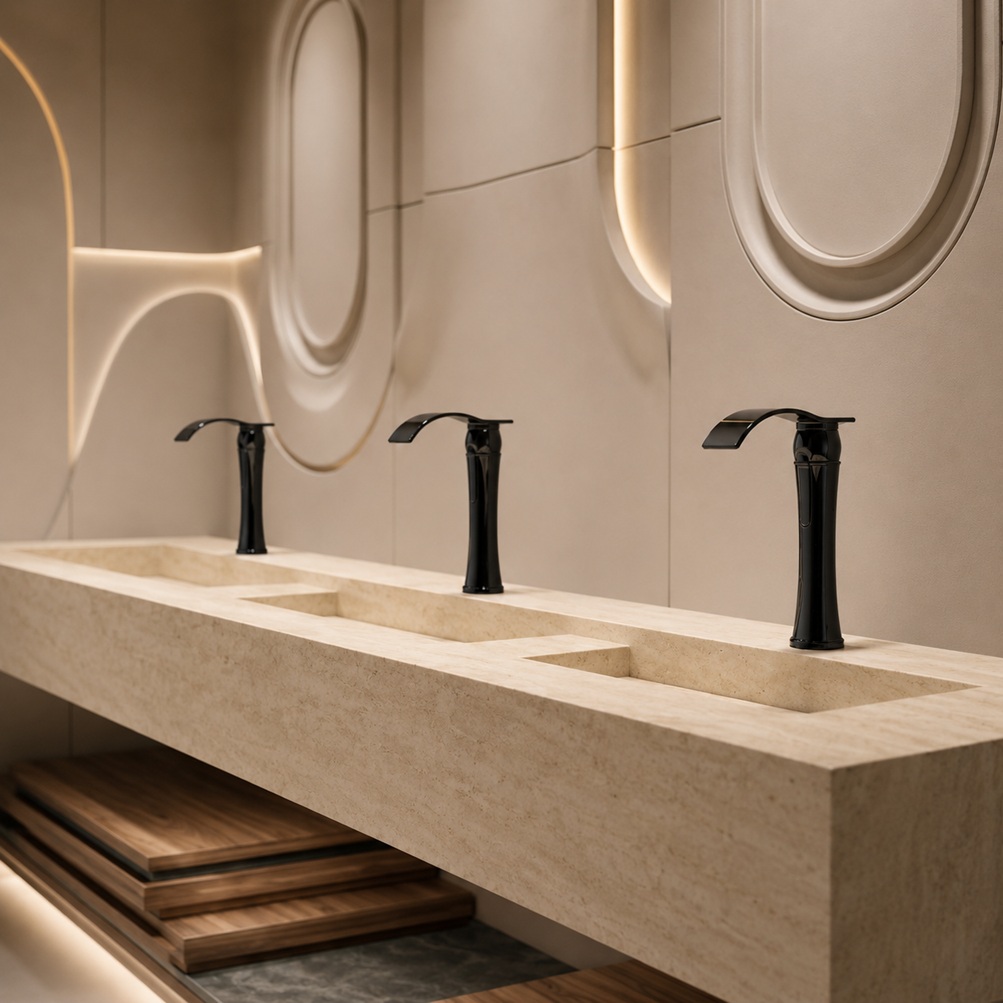 BathSelect commercial restroom specification resources with faucets, soap dispensers, and flush valves