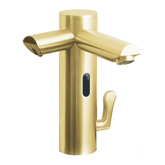 Brushed Gold Commercial Dual Sensor Faucet And Soap Dispenser
