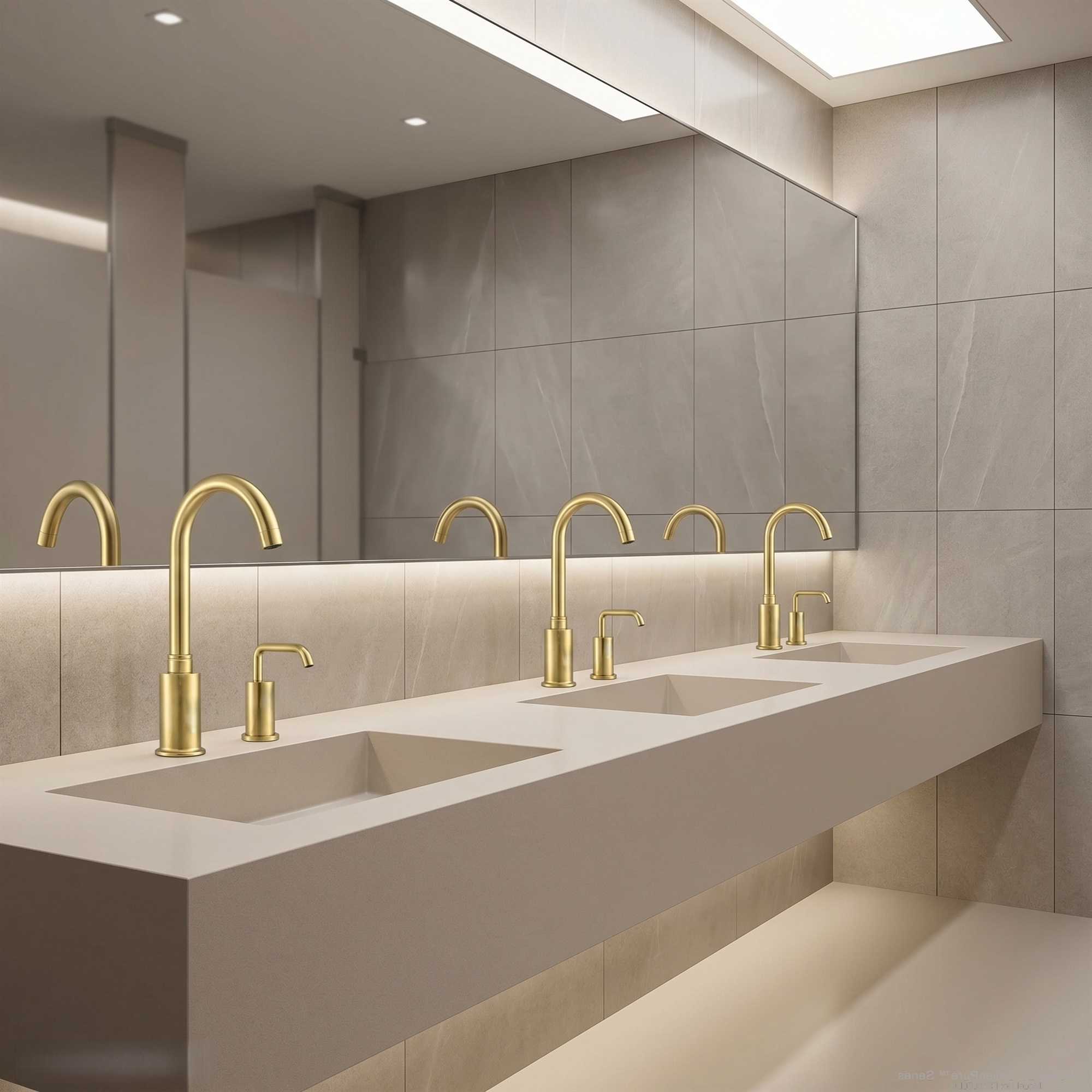 Commercial restroom automatic soap dispensers