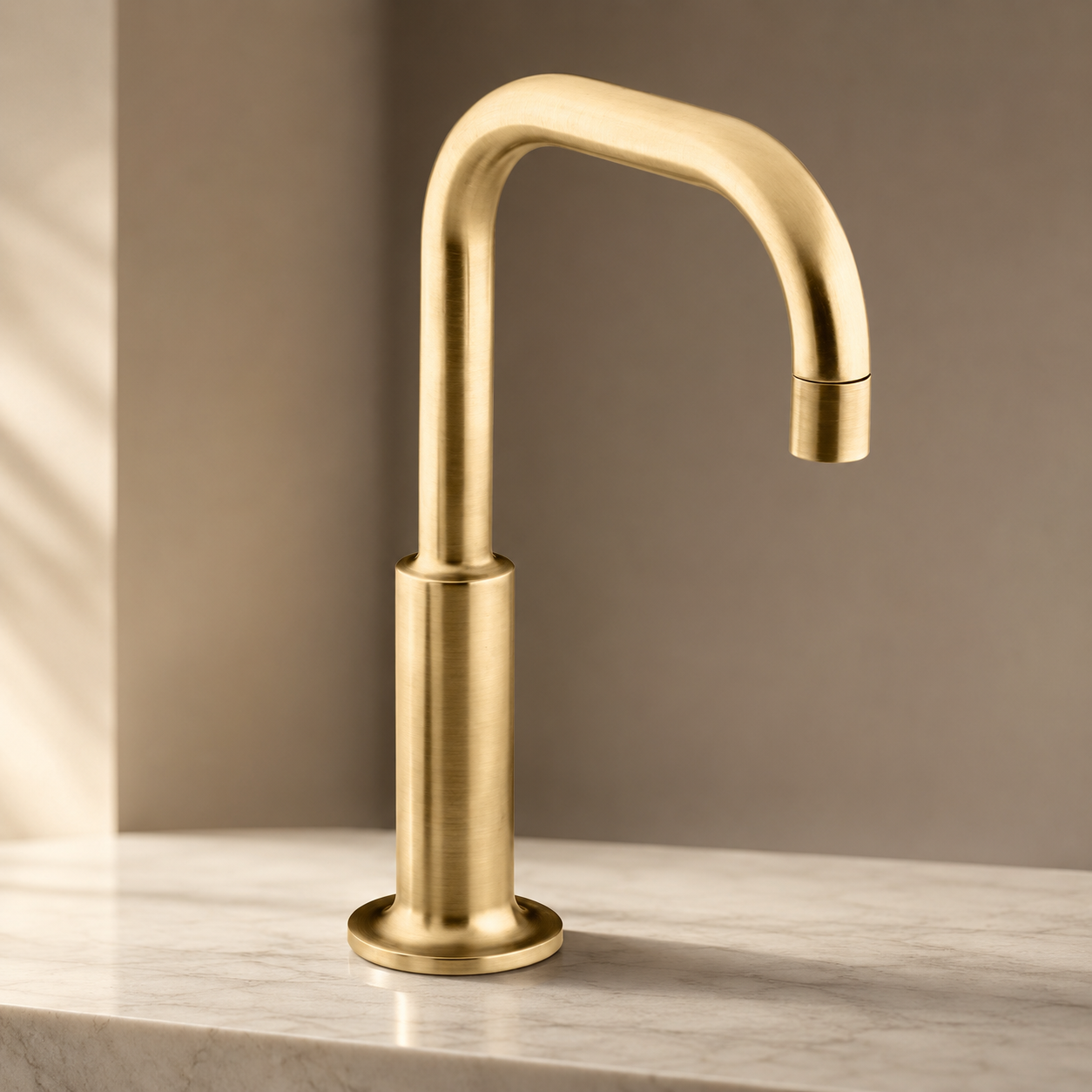 Modern hotel restroom with automatic faucet collection for Washington DC property
