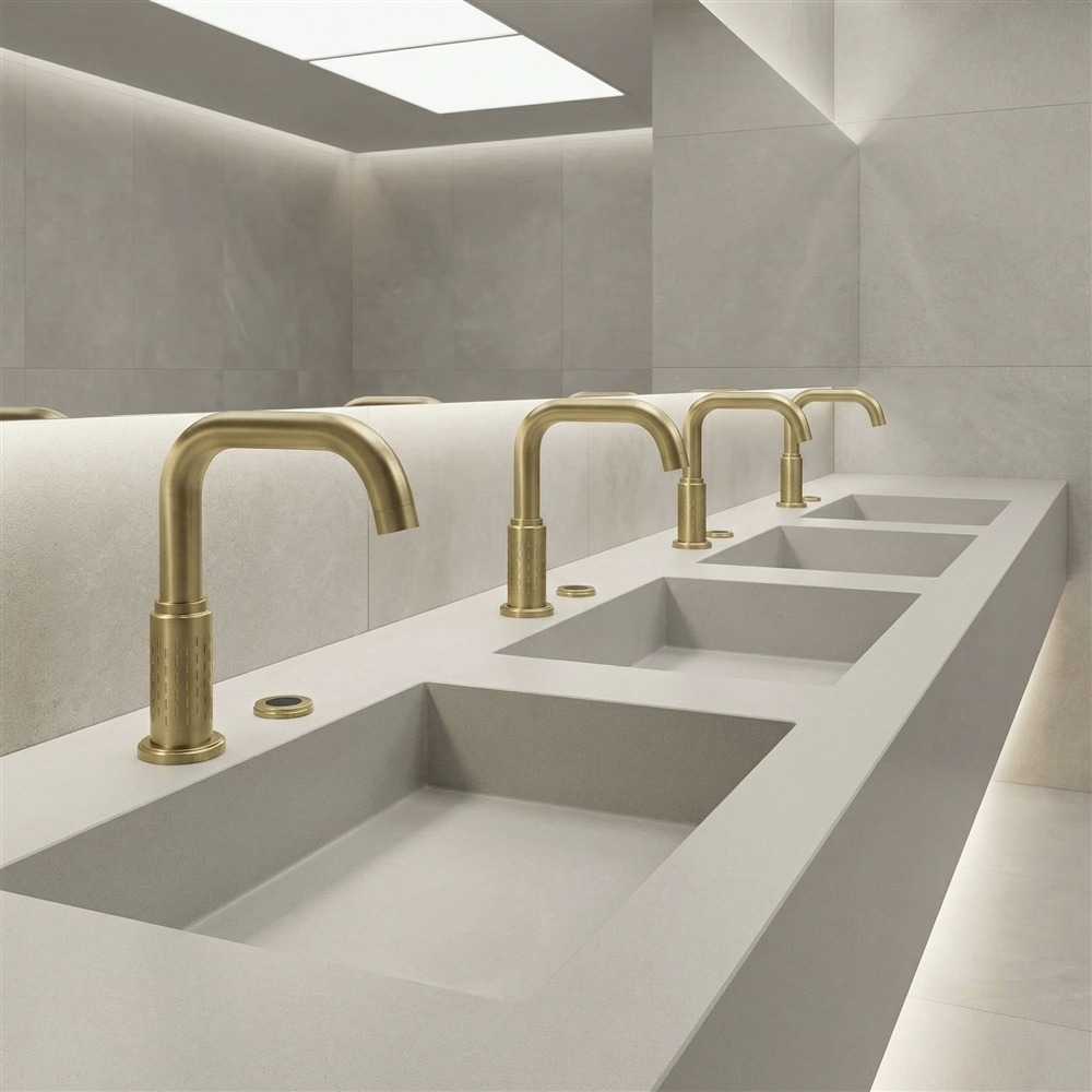 Accessible airport and transit restroom faucets
