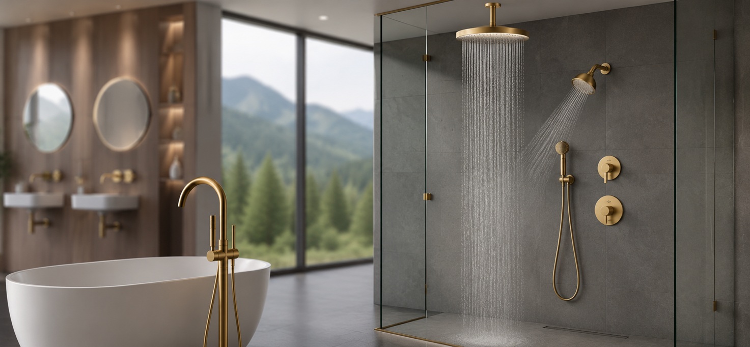 Sustainable facility modernization for a commercial restroom with efficient water systems and durable fixtures