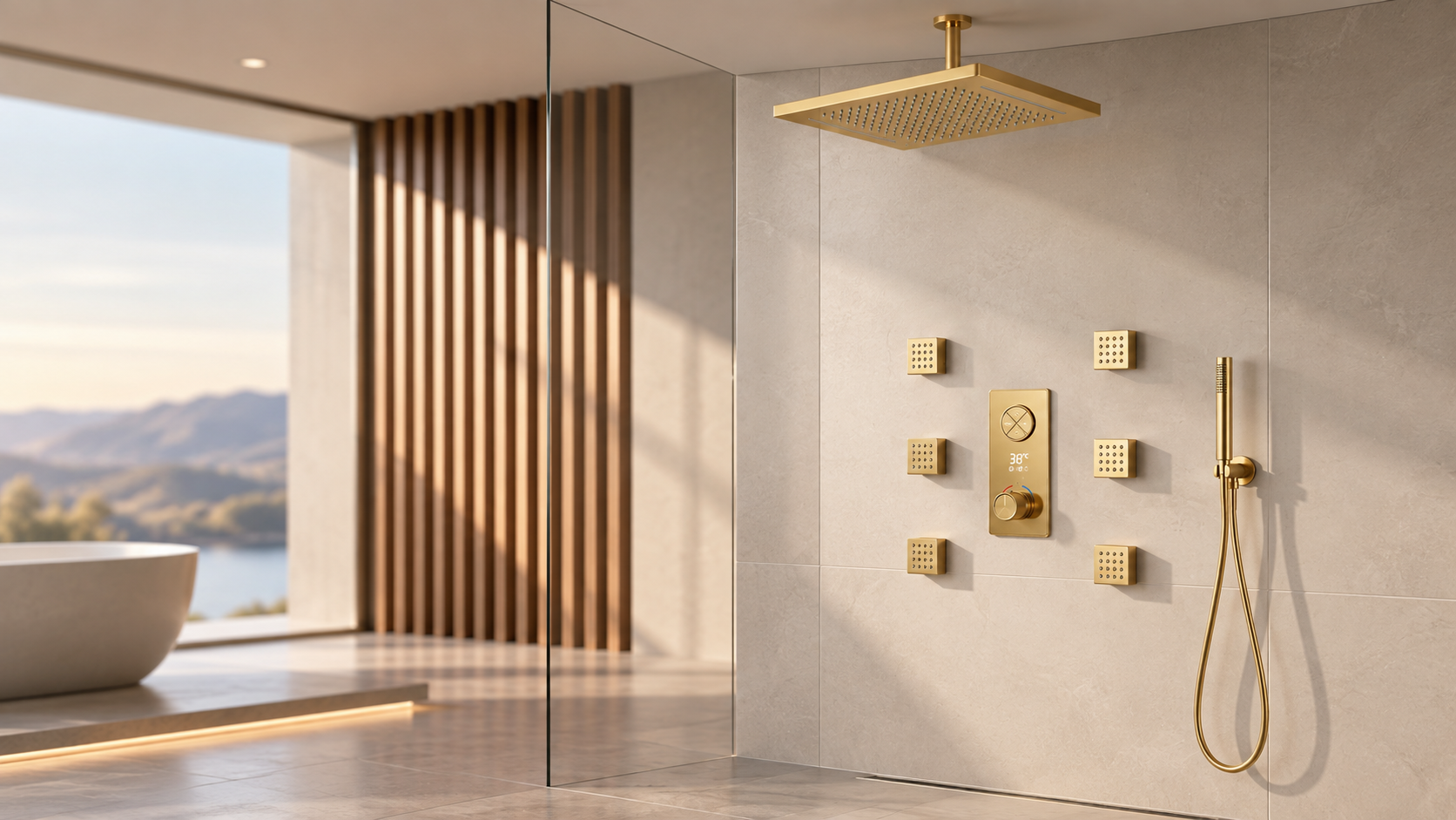 Digital smart shower system for luxury residential bathrooms