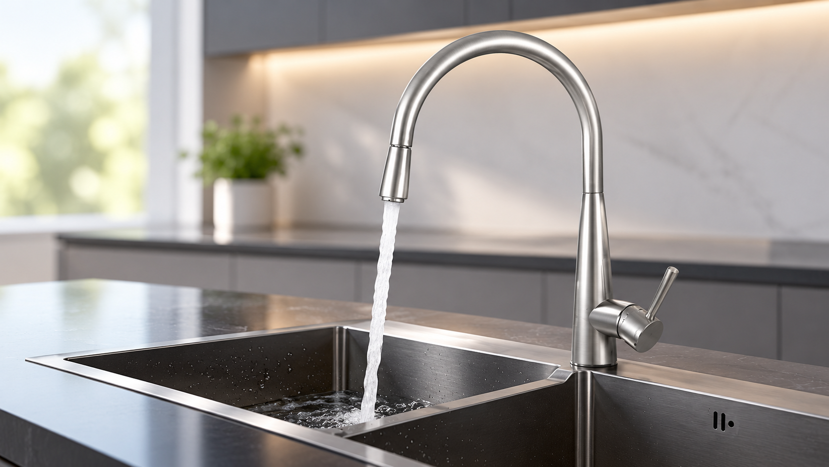 Valence dark gray artificial stone undermount sink for contemporary kitchens