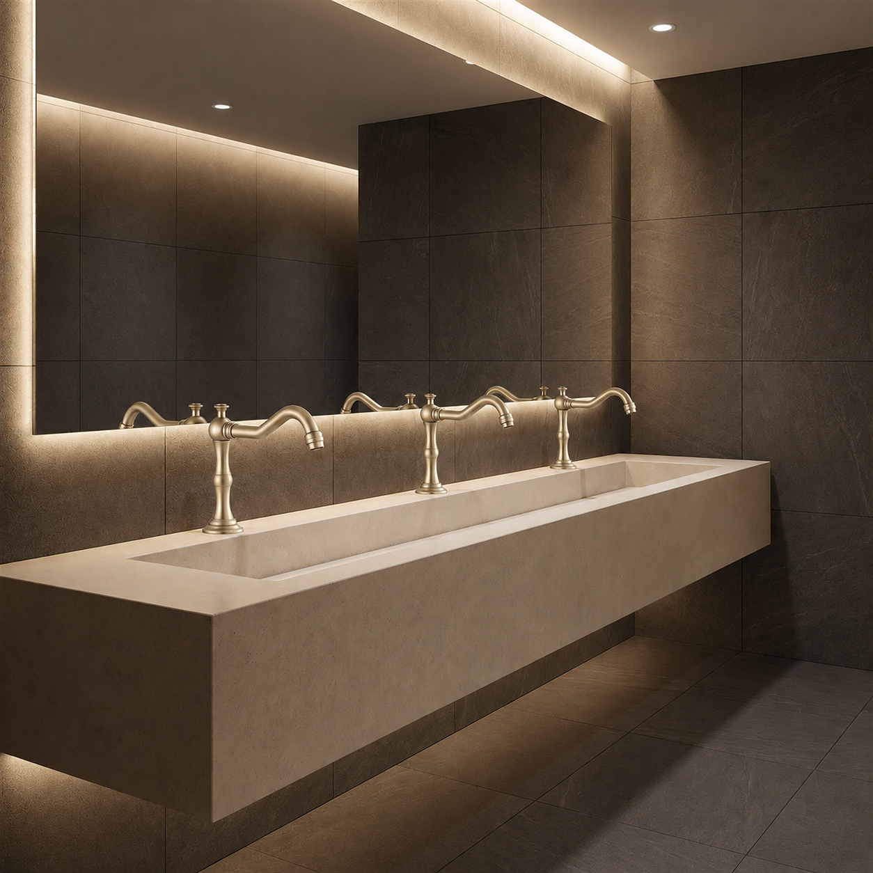 Luxury hotel and resort bathroom fixture systems