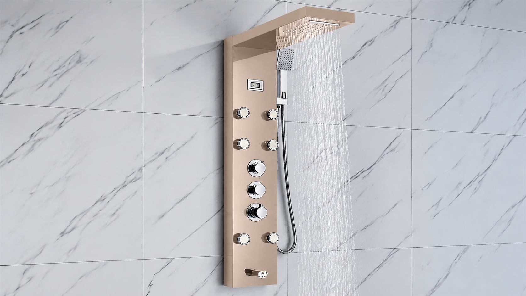 BathSelect BS7827BN brushed nickel shower set for hospitality bathrooms