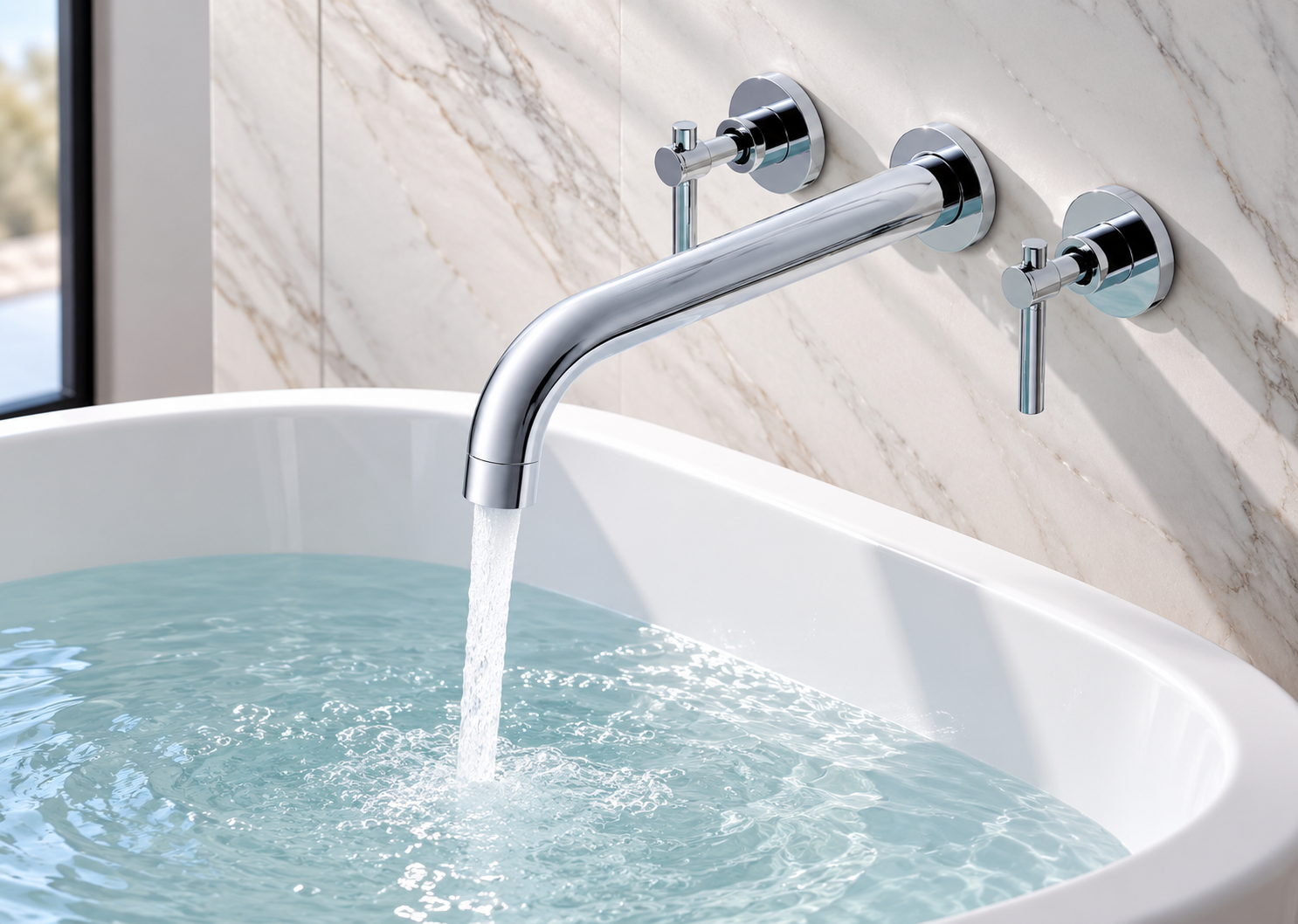 BathSelect wall mount chrome faucets