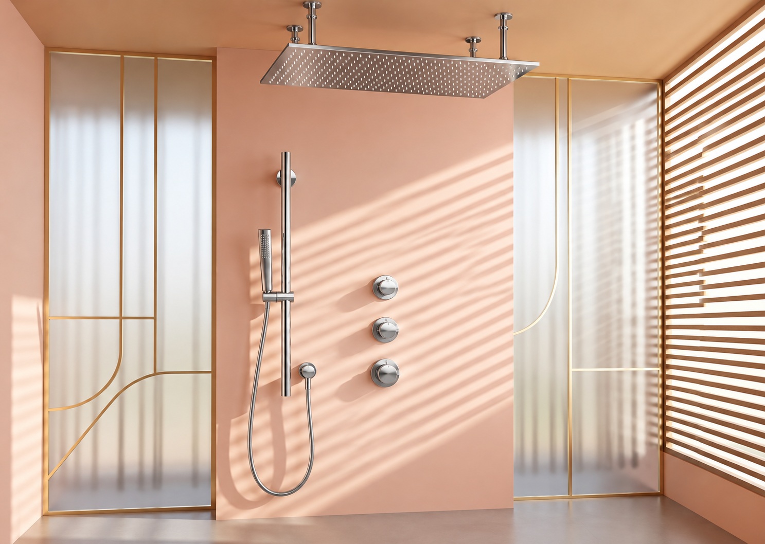 Chrome luxury shower systems for premium residential bathrooms