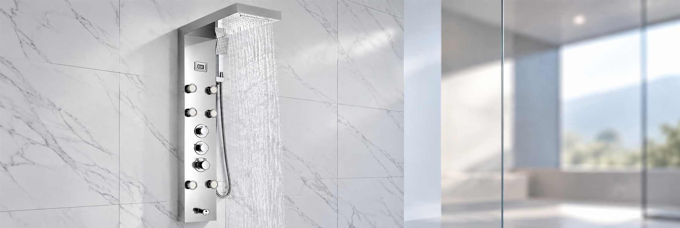 BathSelect BS7827CH chrome shower set for the BRAVAT chrome shower systems collection
