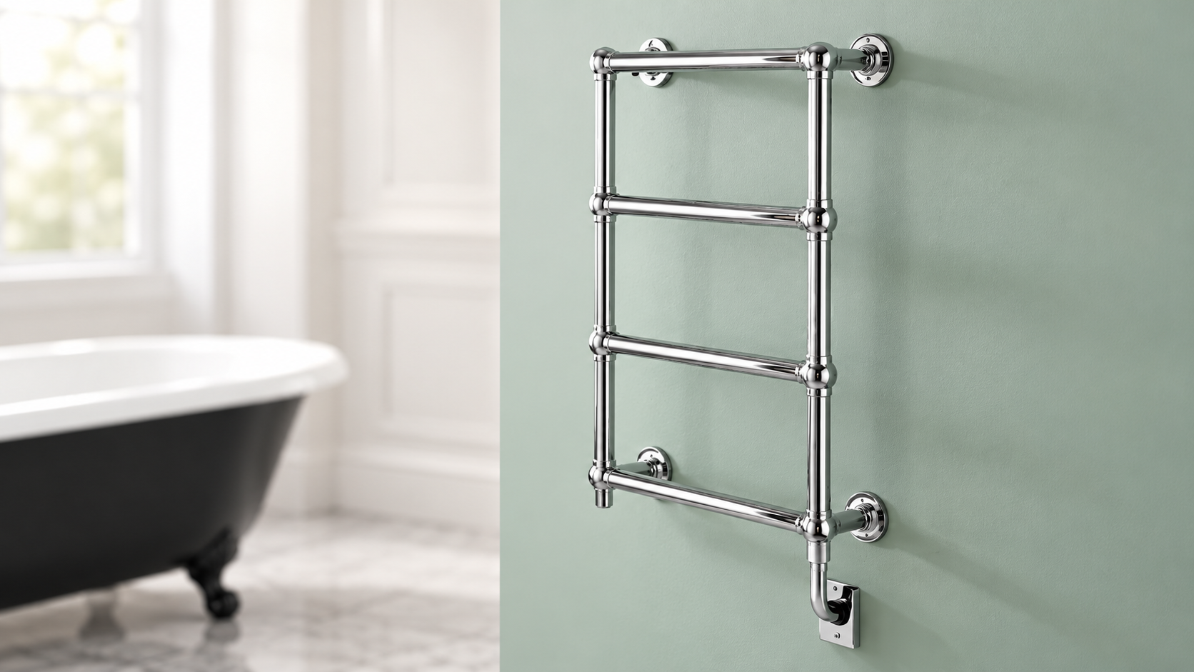 Gold stainless steel 14-bar wall-mounted electric towel warmer for luxury hotels and hospitality bathrooms