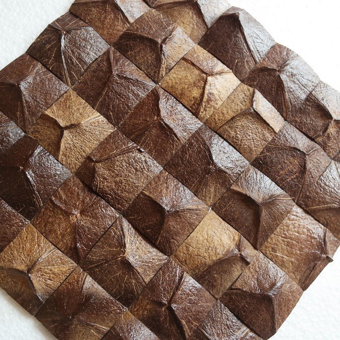 BathSelect Natural Coconut Shell Brown Mosaic Tiles