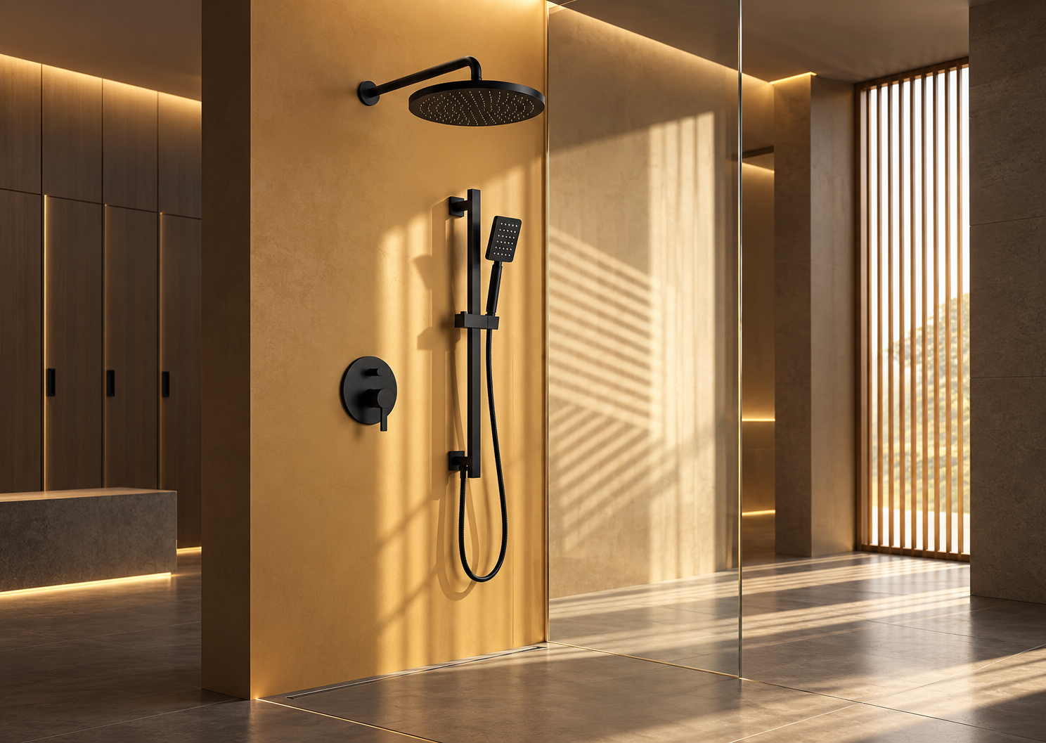 Multifunctional shower systems for commercial bathroom projects
