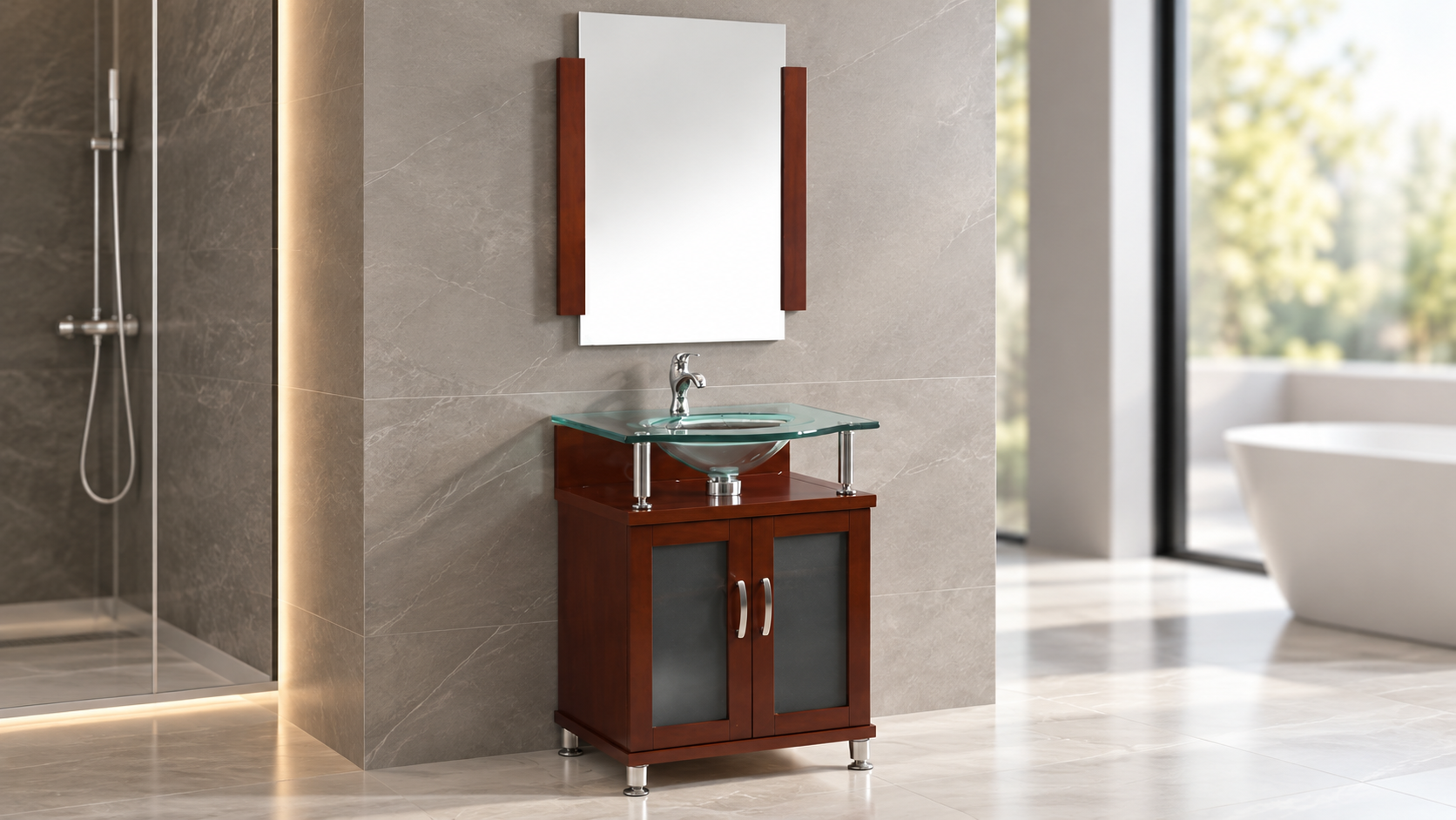 FontanaShowers Lima contemporary bathroom vanity for compact modern bathroom layouts