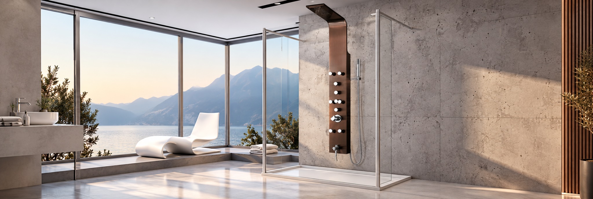 BathSelect oil rubbed bronze multi jet shower systems with adjustable body sprays