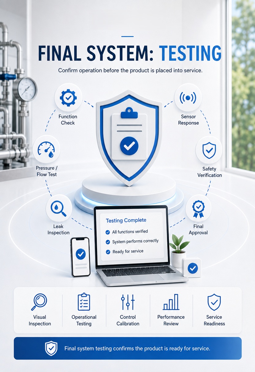 BathSelect final system testing and inspection