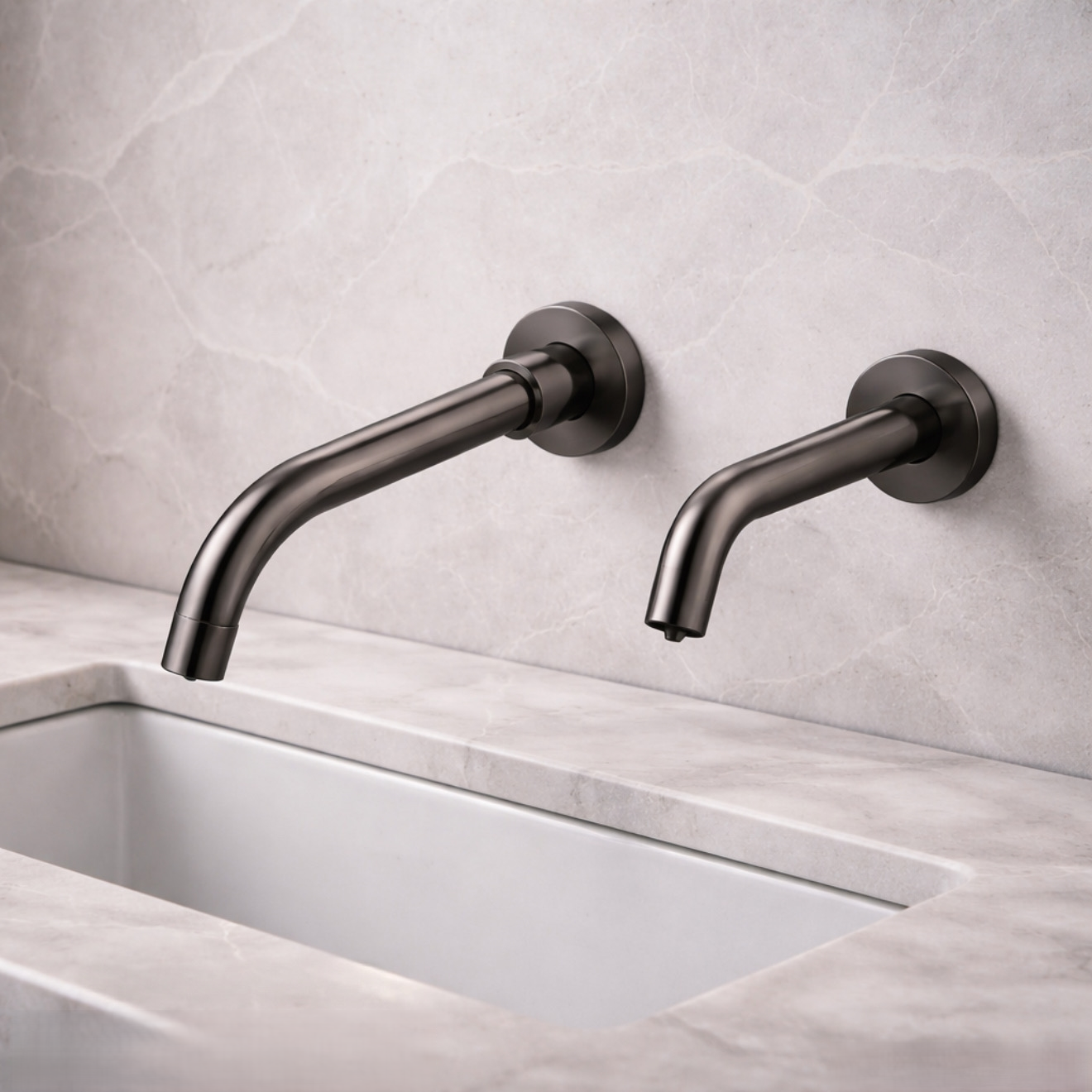BathSelect premium metal, glass and architectural finish material details