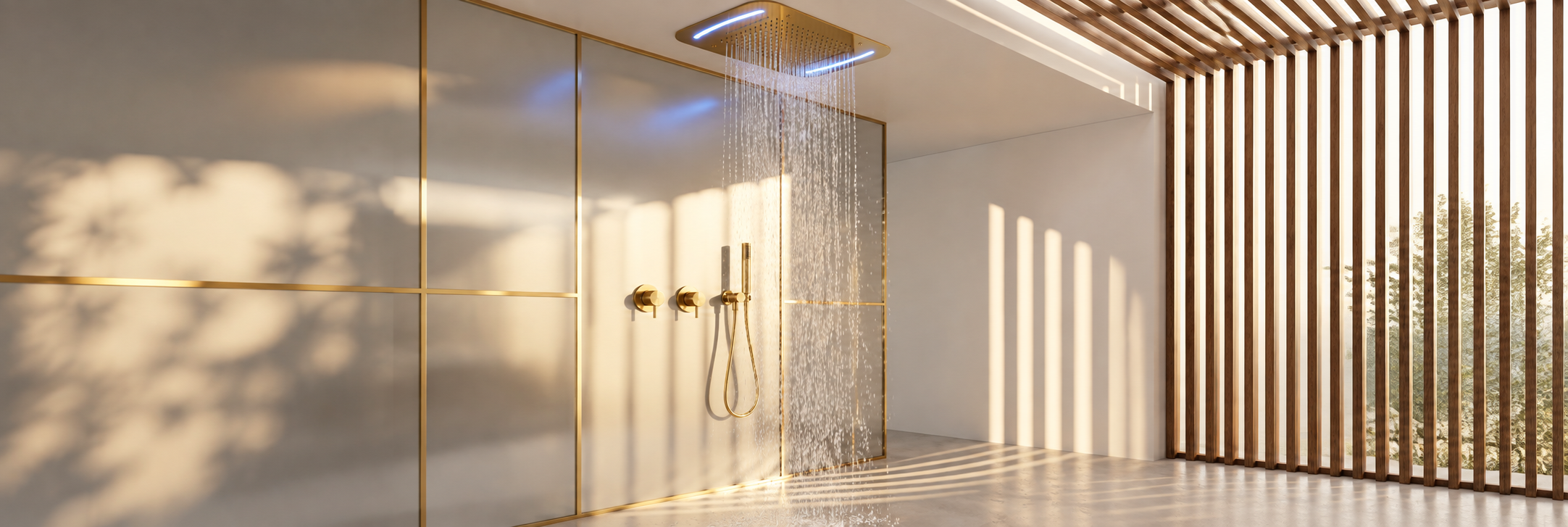 BathSelect matte black wall mounted rainfall shower system with slide bar handheld sprayer
